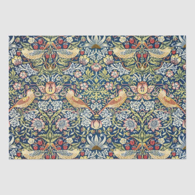 Papel De Seda Ladrão de Morango Morris Amarelo Marfim Azul Ardós (Frente )