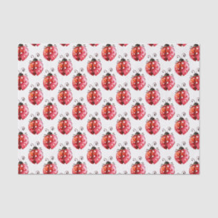 Papel De Seda Lady Bug Watercolor Ilustração Padrão Sem Costura