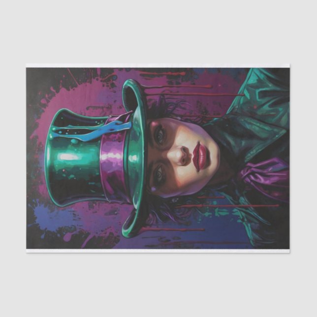 Papel De Seda Lady em um Surrealismo de Chapéu Superior e Dissoc (Frente )