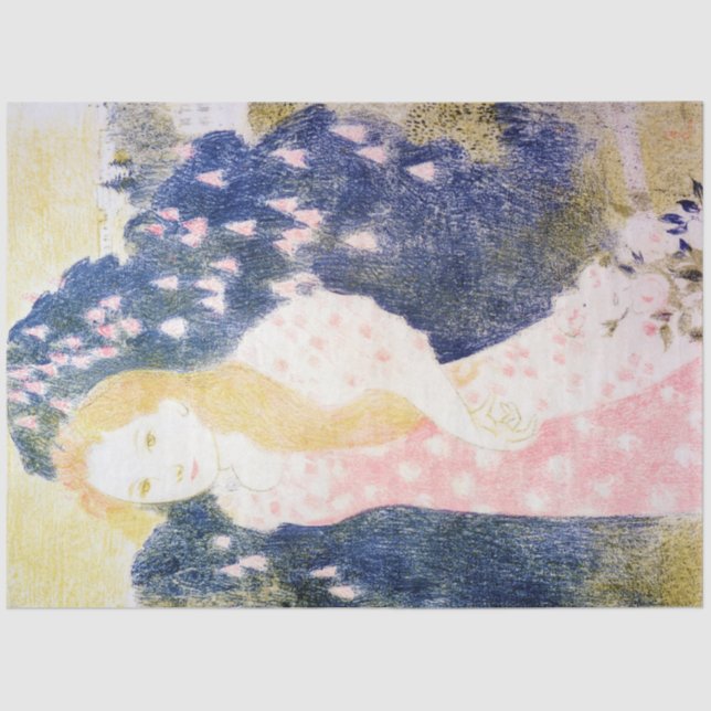 Papel De Seda Lady em vestido rosa, Maurice Denis (Frente )
