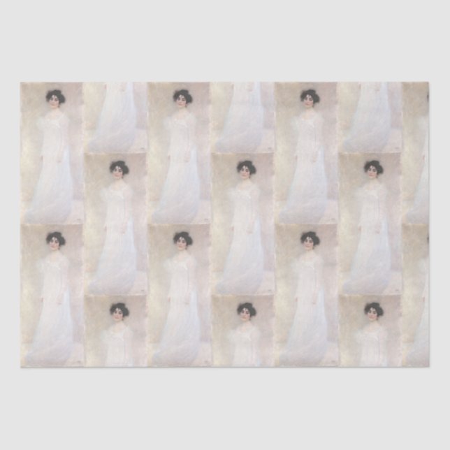 Papel De Seda Lady em White Gustave Klimt (Frente )