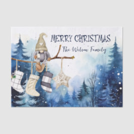 Papel De Seda Lady Gnome Blue Forest Feliz Natal