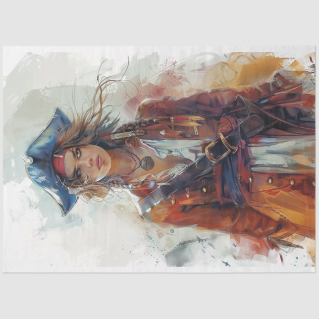 Papel De Seda Lady Pirate Decoupage (Frente )