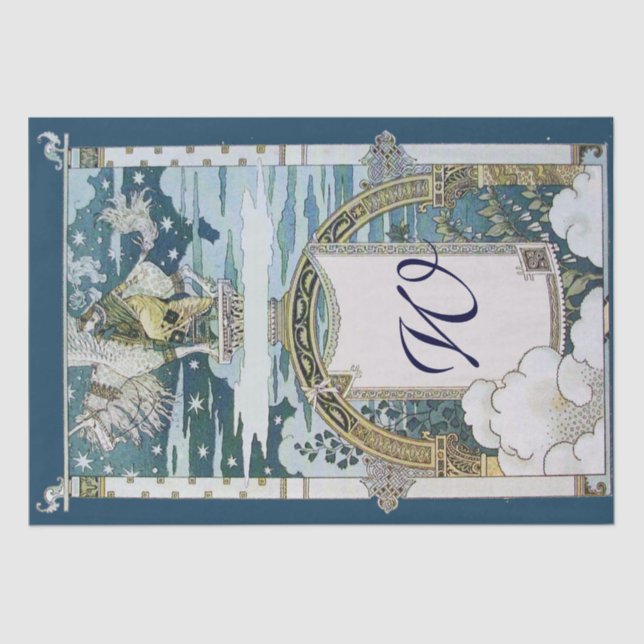 Papel De Seda LADY RIDING UNICORN Monograma (Frente )