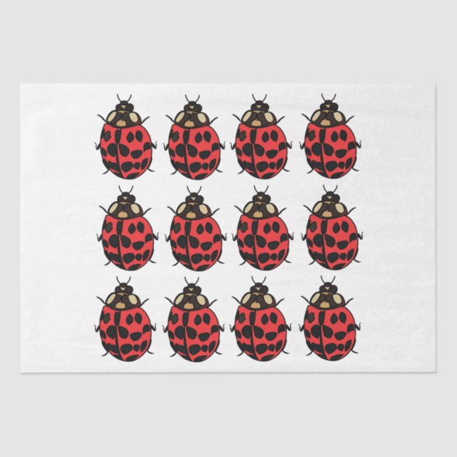 Papel De Seda Ladybug Red Black Insett Ladybug (Frente )