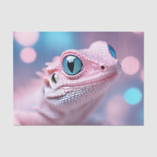 Papel De Seda Lagarto Rosa Bonito com Olhos Azuis Grandes