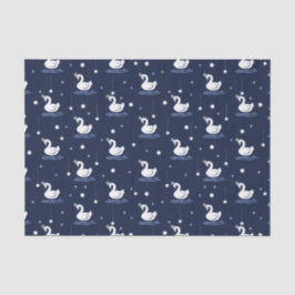 Papel De Seda Lago Encantado - Graceful Swan Pattern Design