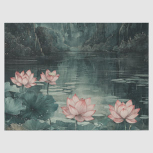 Papel De Seda Lago Lotus ao Luar (8)