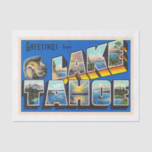 Papel De Seda Lago Tahoe California CA - Letra grande postal