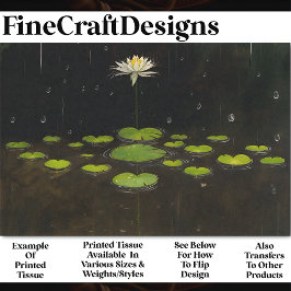 Papel De Seda Lagoa de Lírios Tranquila e Caprichosa Decoupage B