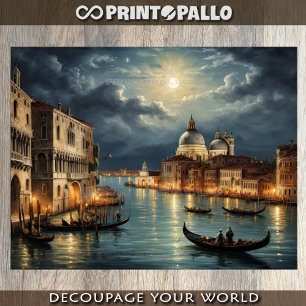 Papel De Seda Lagoa de Veneza sob a luz da Lua