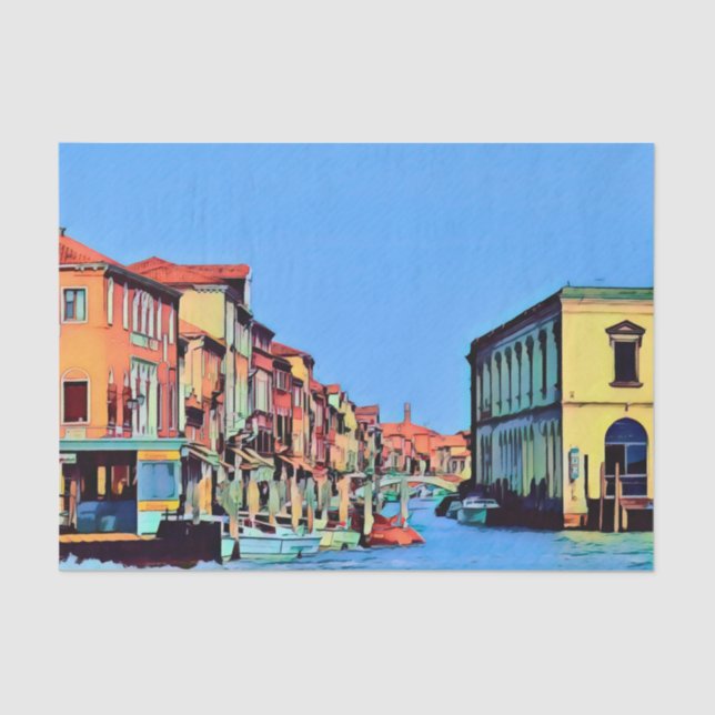 Papel De Seda Lagoa veneziana - MURANO - vista (Frente )