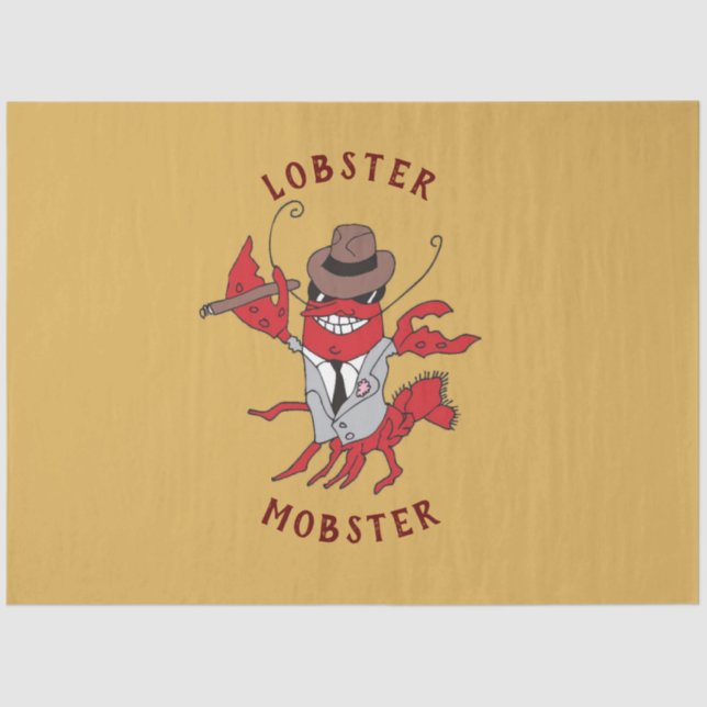Papel De Seda Lagosta Magosta 🦞 Cartoon Engraçado Gangster (Frente )