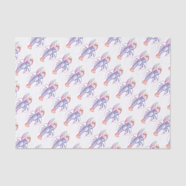 Papel De Seda Lagosta Multicolorido Brilhante (Frente )