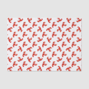 Papel De Seda Lagostas Vermelhas Cutas
