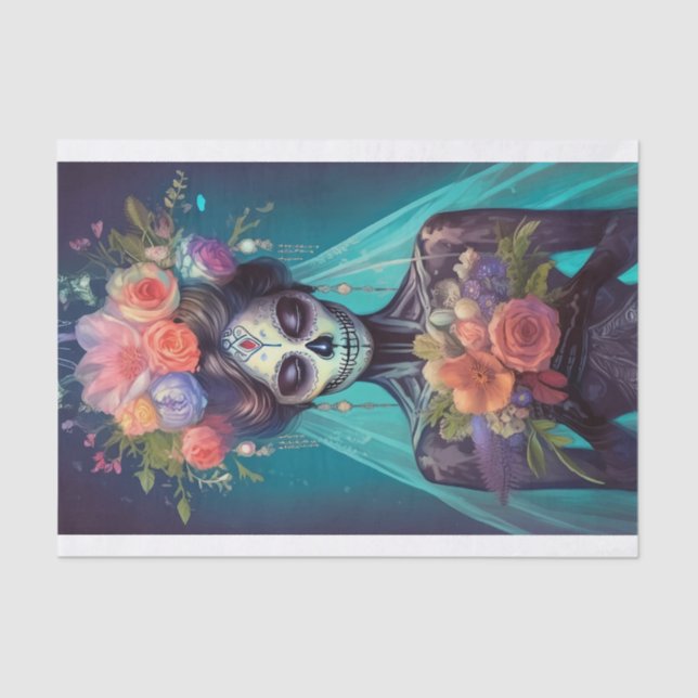 Papel De Seda Lágrimas da Noiva Gótica Esquecida e Brilhante (Frente )