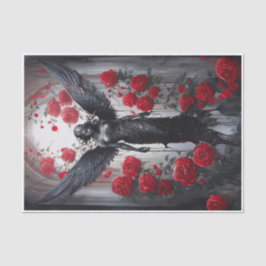 Papel De Seda Lágrimas de Anjo Negro, Divindade e Rosas Vermelha