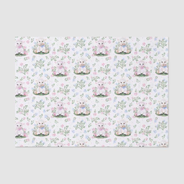 Papel De Seda Lamb Gênero Revelar Chá de fraldas (Frente )