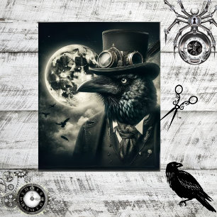 Papel De Seda Lâmpada Mística Raven Gótica de Decoupage