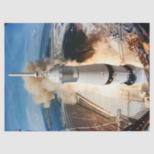 Papel De Seda Lançamento do Foguete Apollo Saturn V à Lua 1969