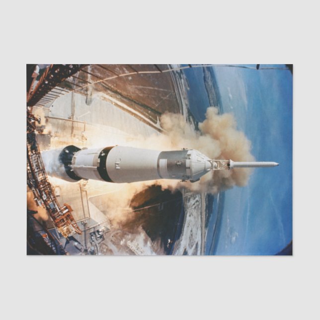 Papel De Seda Lançamento do foguete Apollo Saturn V para a Lua 1 (Frente )