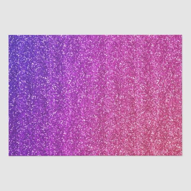Papel De Seda Lantejoulas Gradiente Roxo e Rosa Brilhante (Frente )