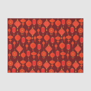Papel De Seda Lanternas de vermelho e ouro chinesas
