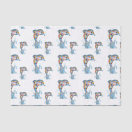 Papel De Seda Lápis Colorido Golfinhos Padrão
