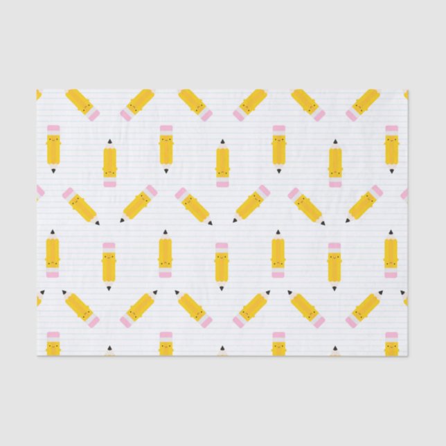 Papel De Seda Lápis felizes de Kawaii (Frente )