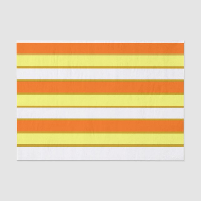 Papel De Seda Laranja, Amarelo e White Stripes (Frente )