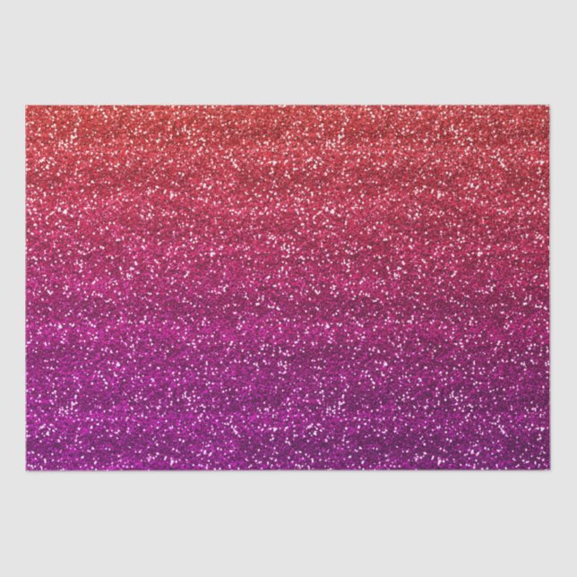 Papel De Seda Laranja Brilhante e Gradiente de Glitter Roxo (Frente )