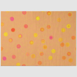 Papel de Seda Laranja com Bolinhas Giratórias