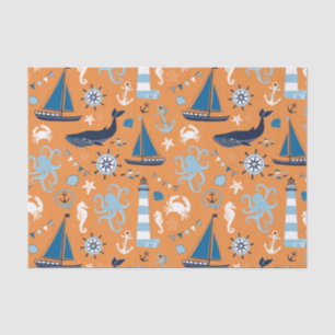 Papel De Seda Laranja do Oceano Náutico