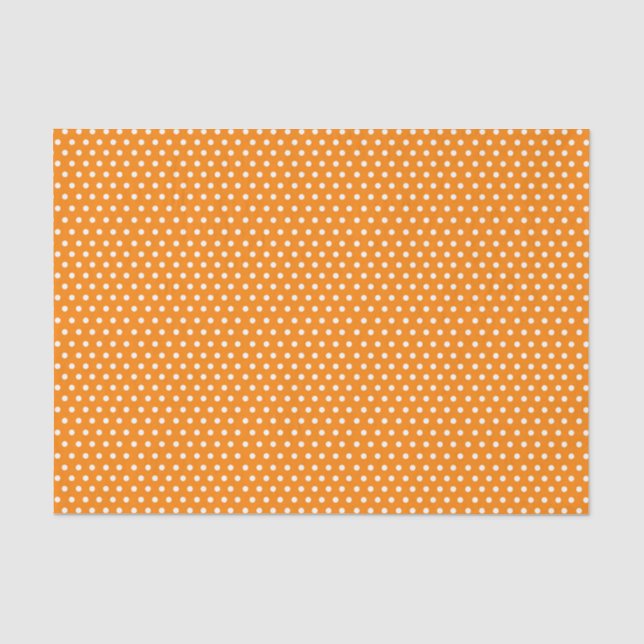 Papel De Seda Laranja E Bolinhas Brancas (Frente )