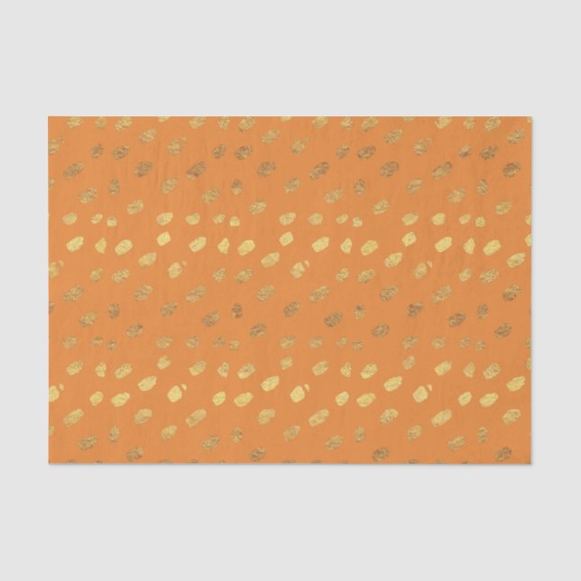 Papel De Seda Laranja e Dourado Elegantes (Frente )