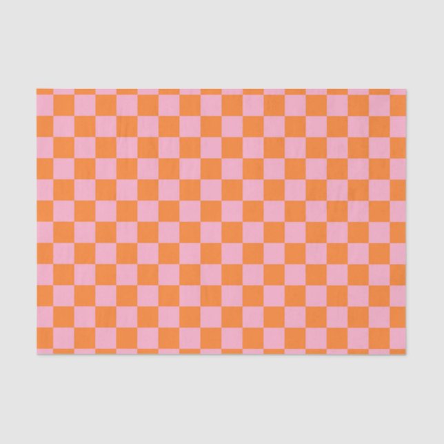 Papel De Seda Laranja e Rosa Verificados (Frente )