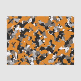 Papel De Seda Laranja Preto Cinza Bege Camuflagem Estampa Camufl