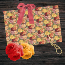 Laranja Vermelho Vintage e cravos Dourados