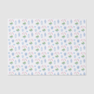 Papel De Seda Laranjas Cor-De-Água Cor Rosa Azul E Jargos Branco