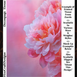 Papel De Seda Large Beautiful Pink Peony Flower EY9R Decoupage