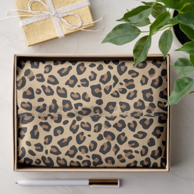 Papel De Seda Large Classic Tan and Black Leopard Fur Spots (Presente)
