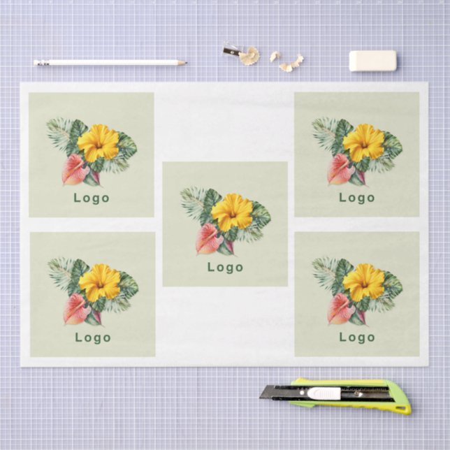 Papel De Seda Large Logo Template Tissue Paper (Arte )