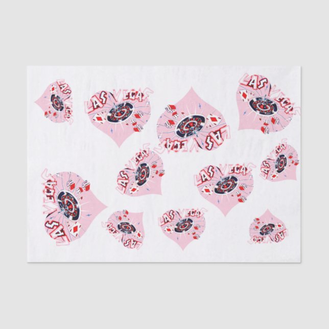 Papel De Seda Las Vegas Pink Hearts Girly (Frente )
