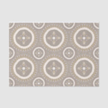 Latte Beige Elegante Ornamental Floral