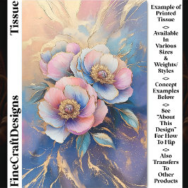 Papel De Seda Lavanda Azul Cor-de-rosa e descolagens Douradas CT