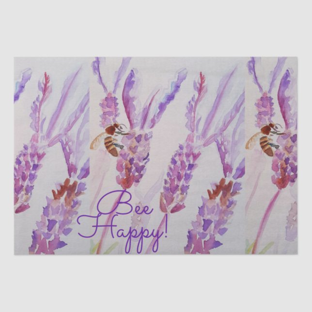 Papel De Seda Lavanda Bebê Feliz Flor Aquarela (Frente )