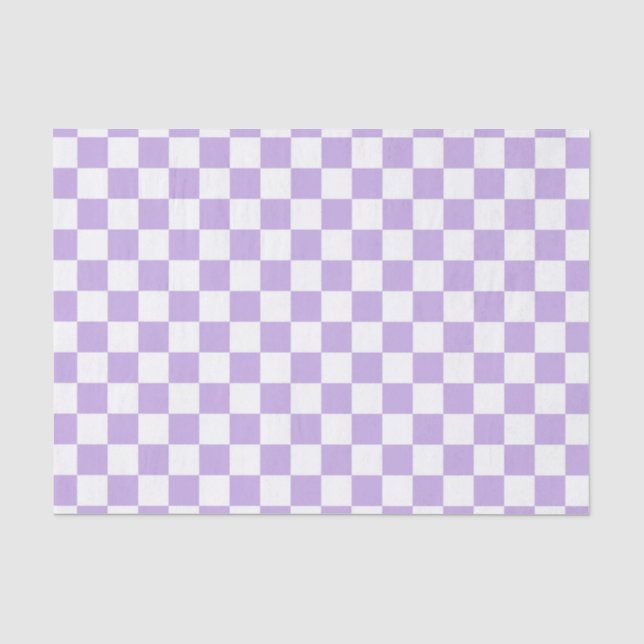 Papel De Seda Lavanda Checkered e branco (Frente )