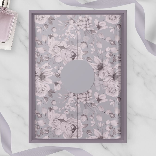 Papel De Seda Lavanda Cinza Floral  (Criador carregado)