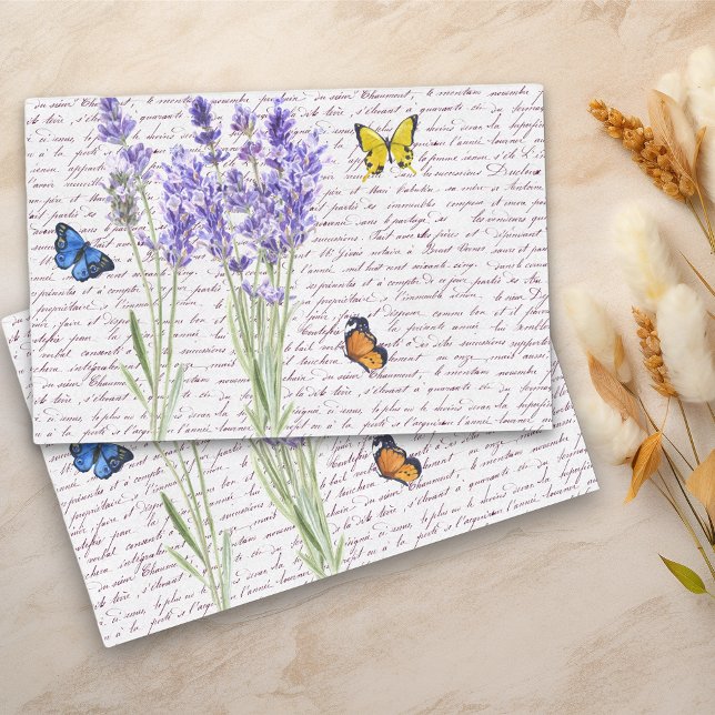 Papel De Seda Lavanda de Decoupage da Borboleta de Aquarela (Criador carregado)