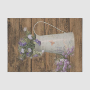 Papel De Seda lavanda de jardim madeira de galhardetes